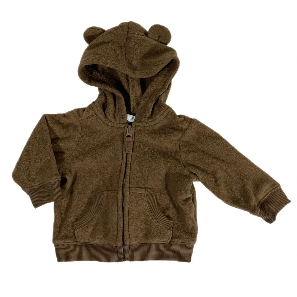 Old Navy Baby Fleece Bear Ears Hoodie Zip-Up Jacket